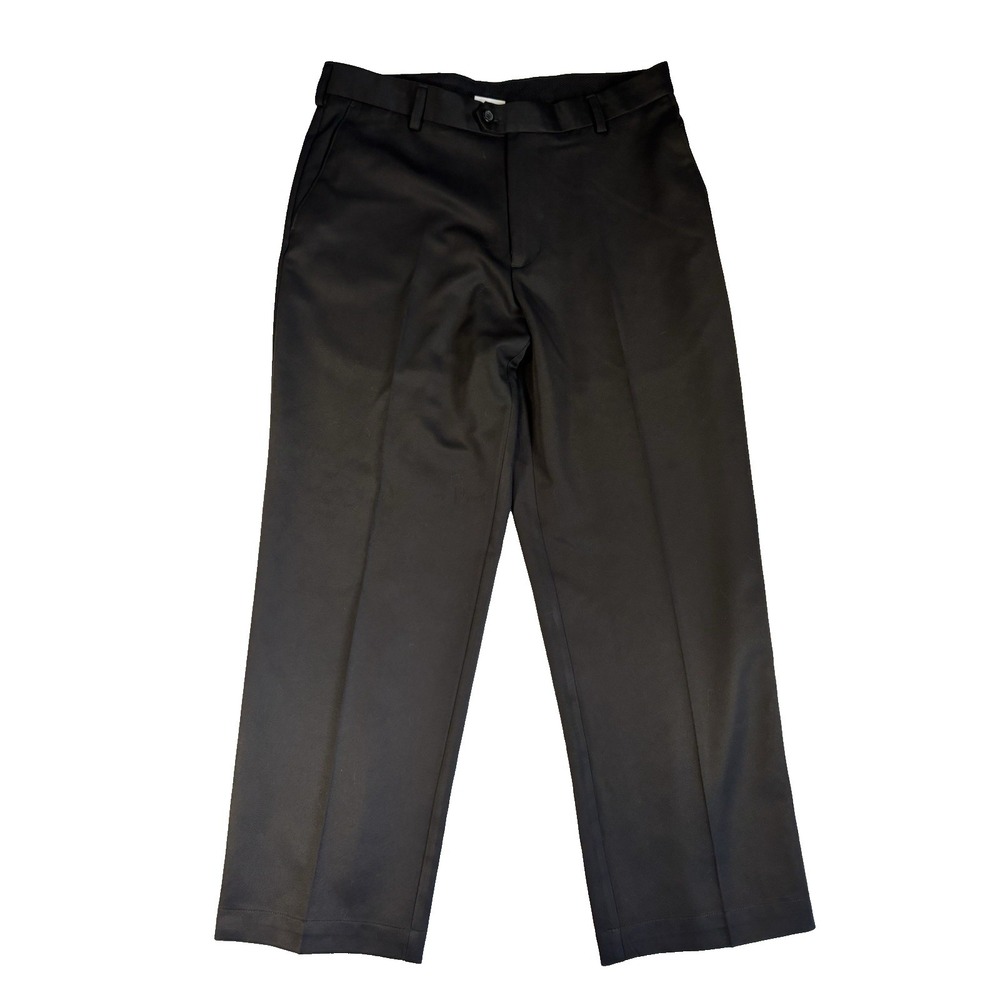 Izod Golf Men's 34X30 Black Flat Front Pants Performance Preppy Dressy Travel